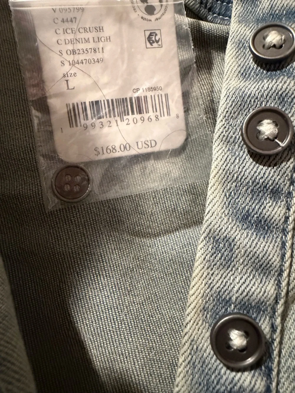 We The Free Light Wash Denim Button-Front  Dress - Light Blue 🔥 Size L - Picture 7 of 7